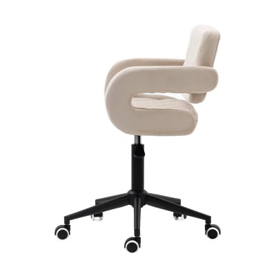 Hoker SURF K Kremowy Welur Czarna Podstawa -Krzesła- 