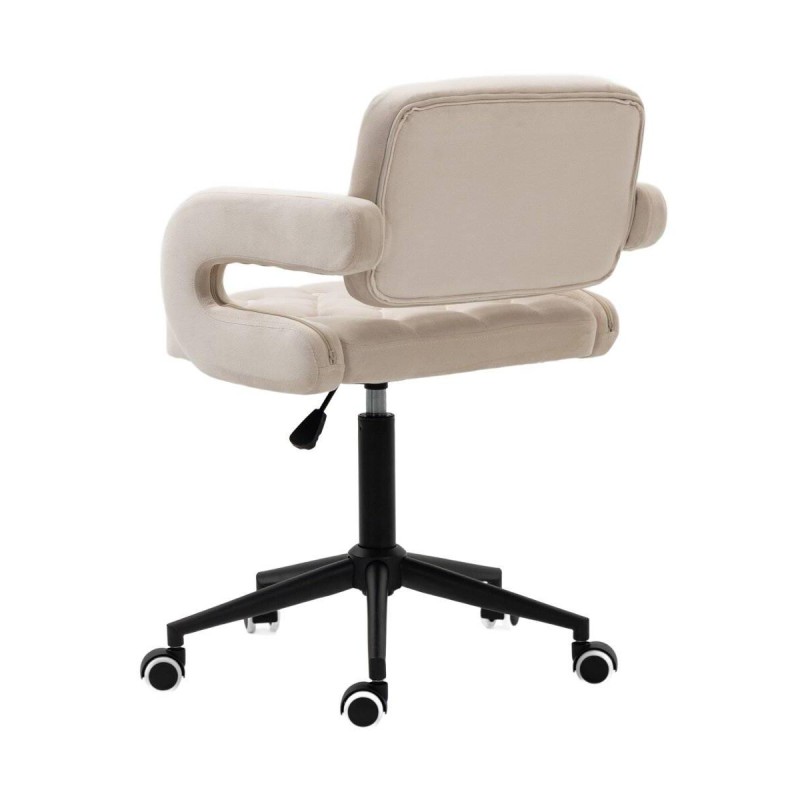 Hoker SURF K Kremowy Welur Czarna Podstawa -Krzesła- 