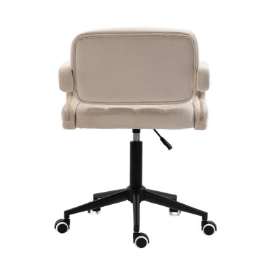 Hoker SURF K Kremowy Welur Czarna Podstawa -Krzesła- 