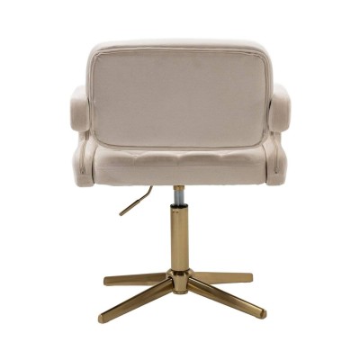Cream velour salon chair gold