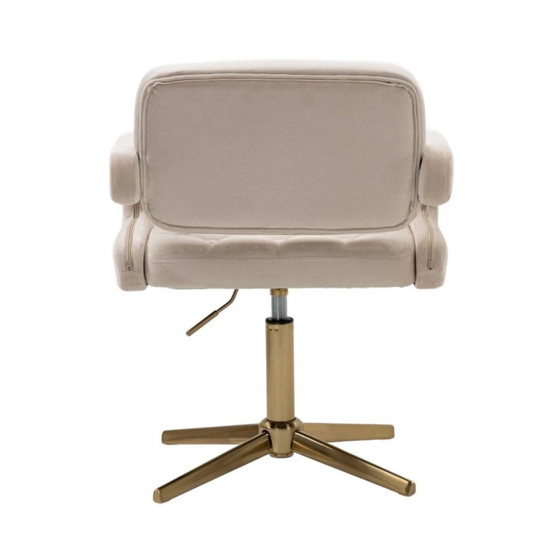 Cream velour salon chair gold