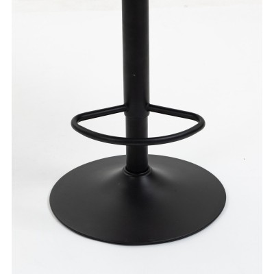 Cream velour cosmetic stool black base