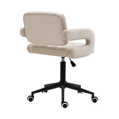 Hoker SURF K Kremowy Welur Czarna Podstawa -Krzesła- 