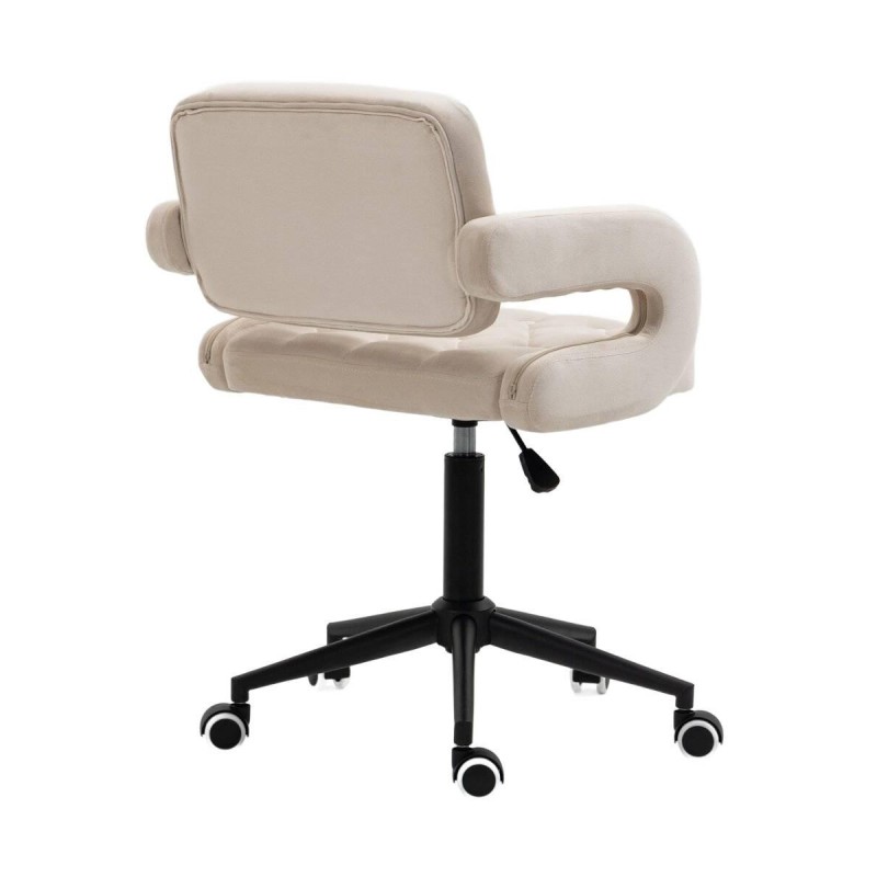 Hoker SURF K Kremowy Welur Czarna Podstawa -Krzesła- 