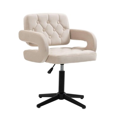 Hoker SURF Cross Kremowy Welur Czarna Podstawa -Krzesła- 