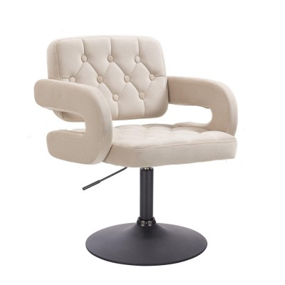 Hoker Hr8403N Kremowy Welur Czarna Podstawa