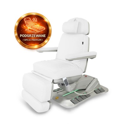 Fotel Kosmetyczny Elektryczny NICO F z Podgrzewaniem Valencia White - Biały Eversun Elite by Kazaro