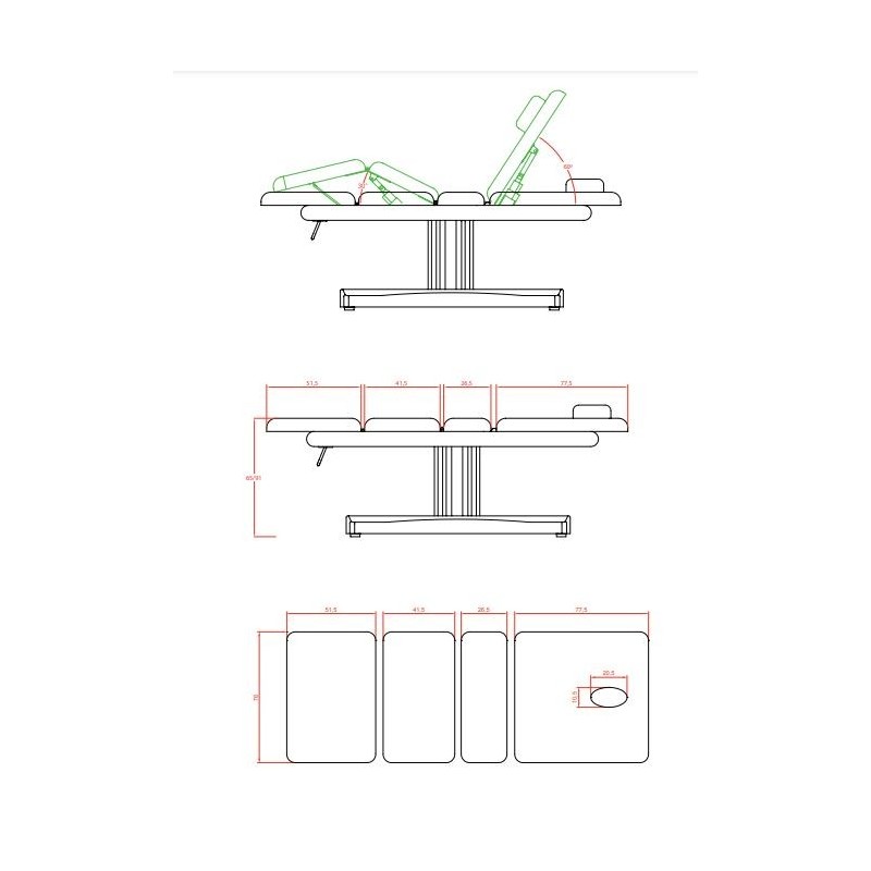 Łóżko kosmetyczne Leon z opcją podgrzewania -Strona główna- 