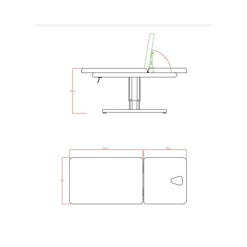 Leżanka kosmetyczna do masażu Logrono z opcją podgrzewania -Łóżka kosmetyczne- 
