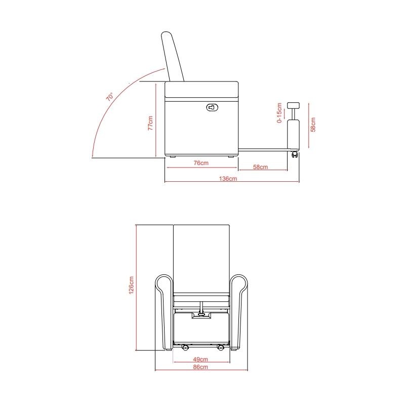 Fotel SPA Pedicure PIRA - Biały -Fotele pedicure SPA- 