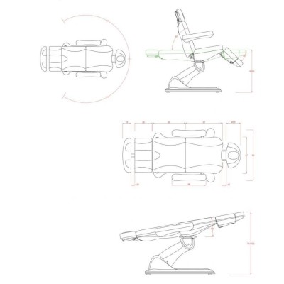 Fotel kosmetyczny  Elektryczny LUMI 4 silniki obrtowy -Fotele kosmetyczne elektryczne- 