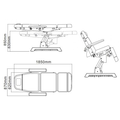 Fotel kosmetyczny Elektryczny GALEA Biały -Fotele kosmetyczne elektryczne- 