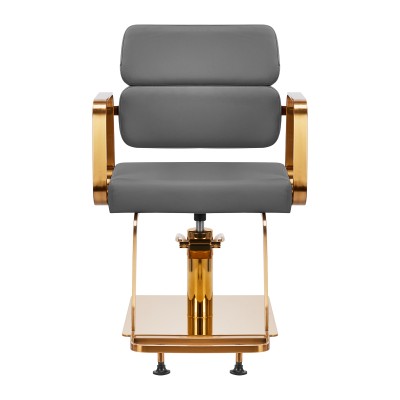 Gray hairdressing chair gold base
