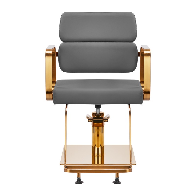 Gray hairdressing chair gold base