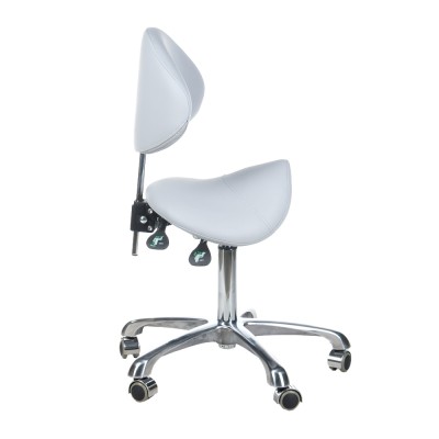 Taboret Kosmetyczny Z Oparciem By-3004 Szary