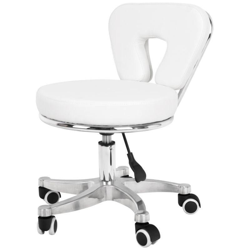 White hydraulic cosmetic stool