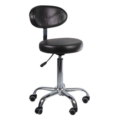 Black cosmetic stool with backrest