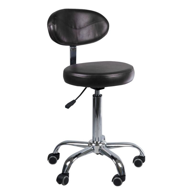 Black cosmetic stool with backrest