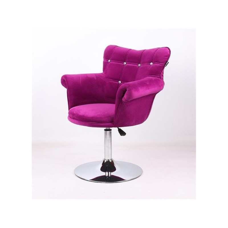 Fuchsia velvet chair silver base