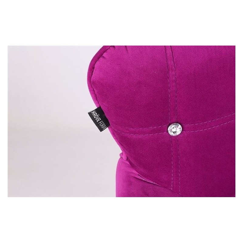 Fuchsia velour chair silver base