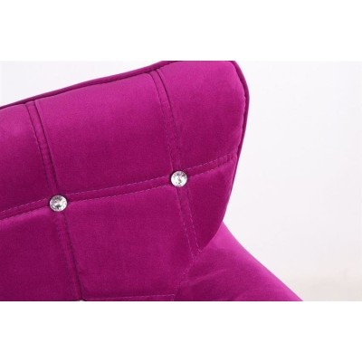 Fuchsia velour chair silver base