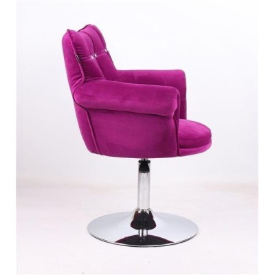 Fuchsia velvet cosmetic chair silver