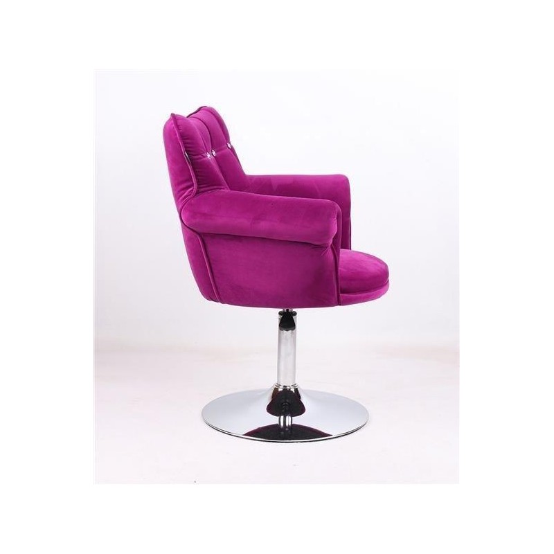 Fuchsia velvet cosmetic chair silver