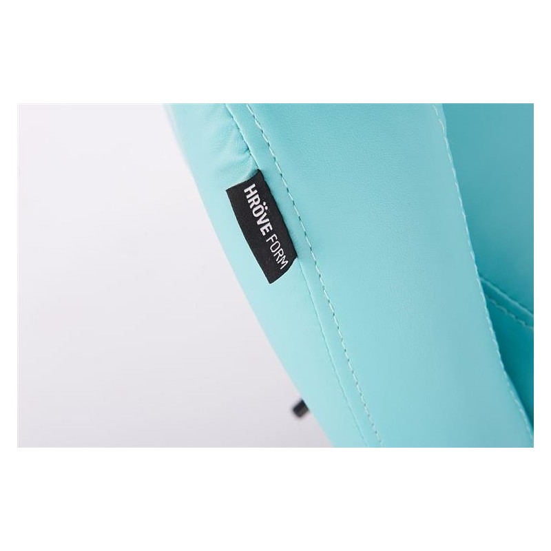 Fotel BLINK HR  Turkusowa Skóra Złota Podstawa