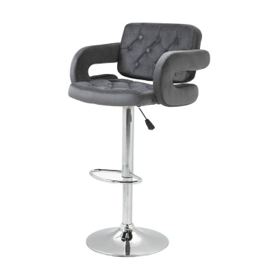 Graphite velour high chrome stool