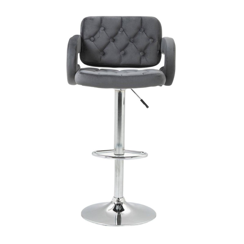 Grafitowe welurowe krzesło chromowana podstawa