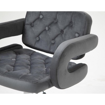 Graphite velour chair chrome base