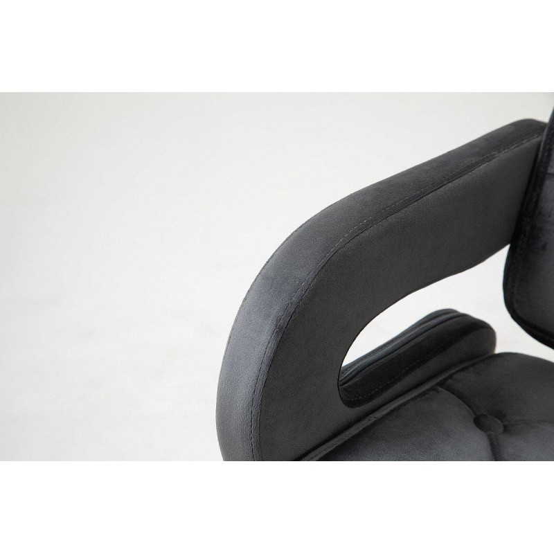 Graphite velvet chair chrome base