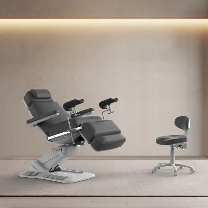 Fotel Zabiegowy NIKO GF z podgrzewaniem grafitowy -Fotele Zabiegowe- 