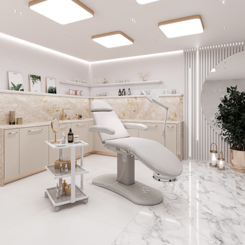 Fotel kosmetyczny Magma II - Auster - Jasnoszary -Fotele kosmetyczne elektryczne- 