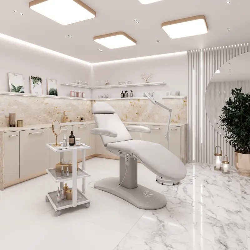 Fotel Kosmetyczny Jasnoszary, Medycyna Estetyczna - Magma II -Fotele kosmetyczne elektryczne- 