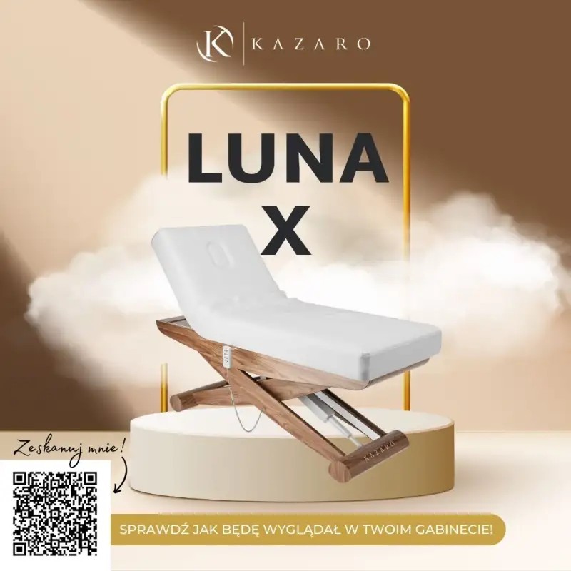 Łóżko Kosmetyczne Luna X Plus VibeSound Z Podgrzewaniem - Białe -Łóżka SPA- 