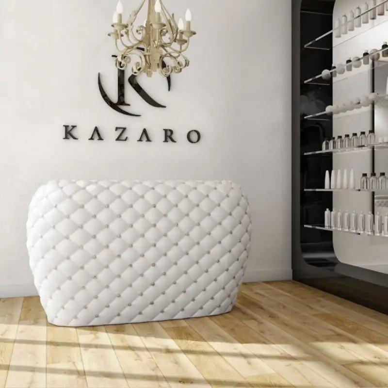 Biała Recepcja Pikowana Glamour - Diamante -Diamante- 