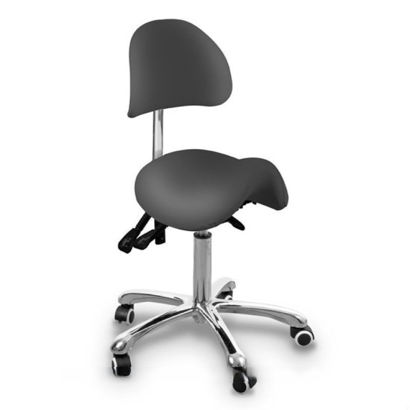 Taboret Kosmetyczny Siodło FEMME PRIMO - Grafitowy -Taborety kosmetyczne i hokery- 