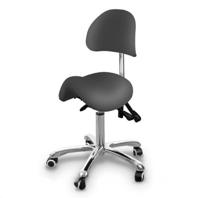 Taboret Kosmetyczny Siodło FEMME PRIMO - Grafitowy -Taborety kosmetyczne i hokery- 