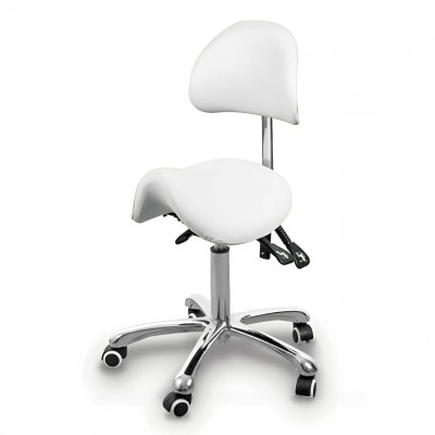 Taboret Kosmetyczny Siodło FEMME PRIMO - Biały -Taborety kosmetyczne i hokery- 