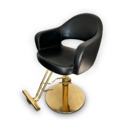 Fotel Fryzjerski AVENANT GOLD - Czarny, Okrągła Podstawa