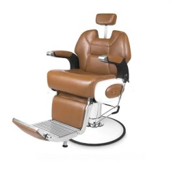 Fotel Fryzjerski BARBER - Jasny Brąz -Wyposażenie Fryzjerskie- 