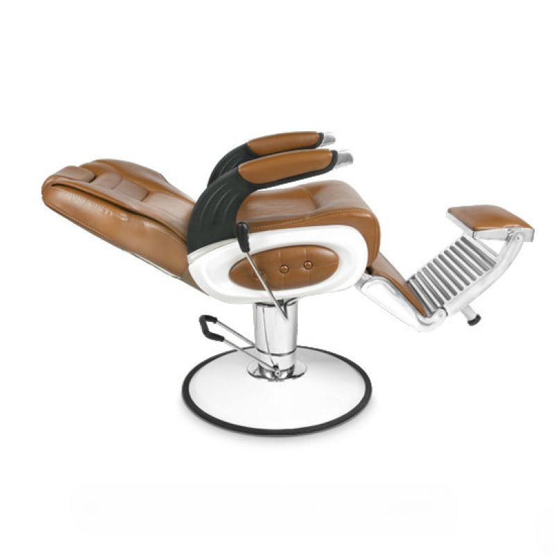 Fotel Fryzjerski BARBER - Jasny Brąz -Wyposażenie Fryzjerskie- 