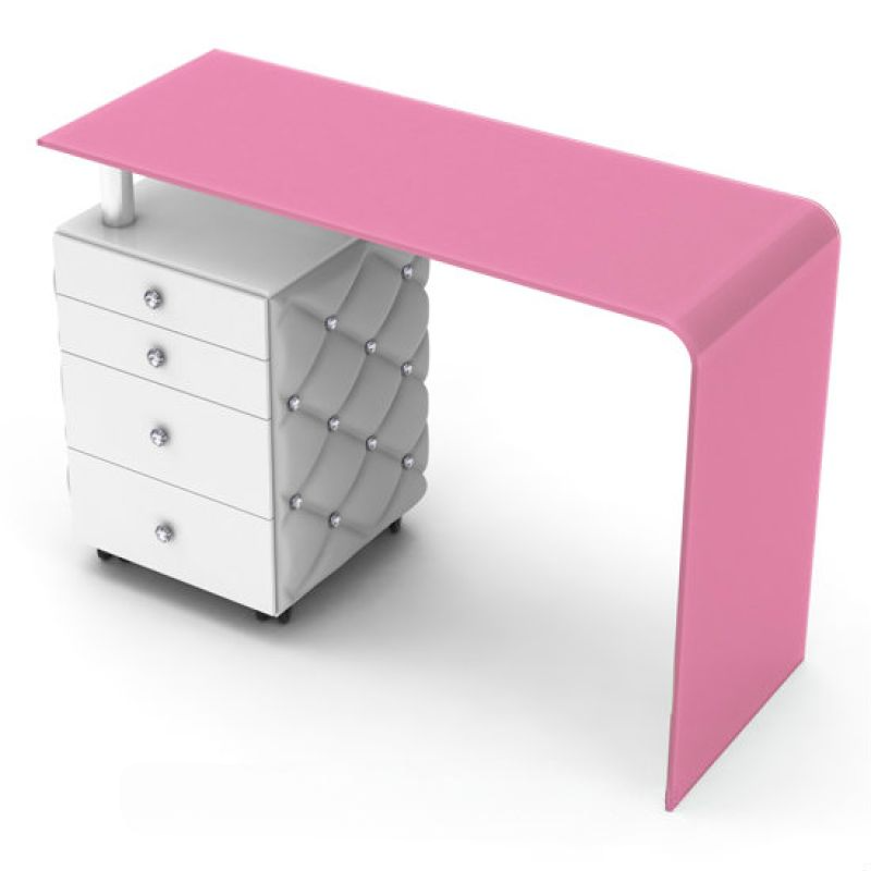 Stolik Crystal Color Swarovsky Elements - Różowy -Biurka kosmetyczne- 