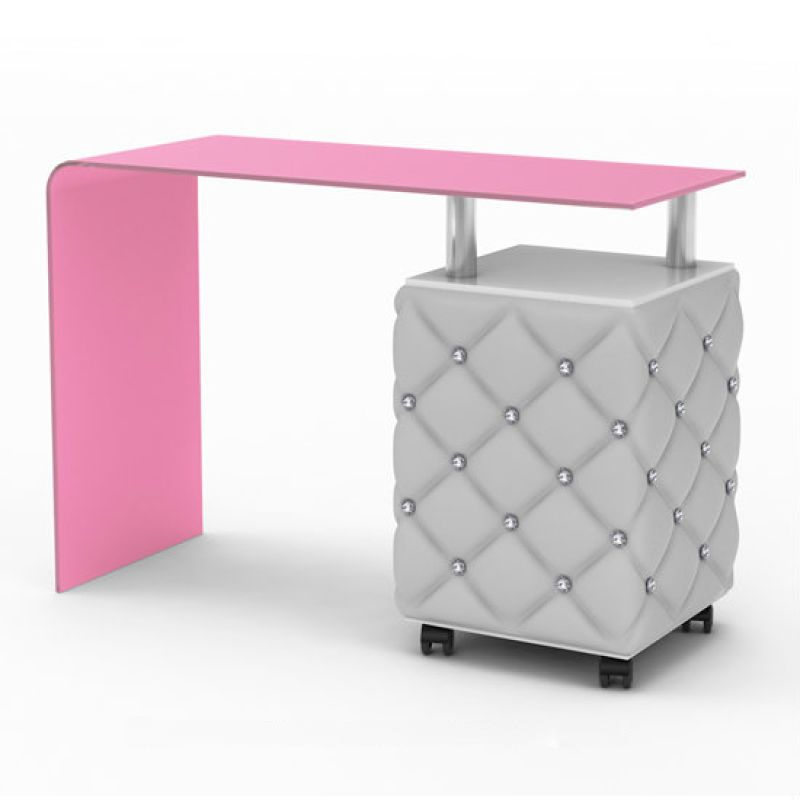 Stolik Crystal Color Swarovsky Elements - Różowy -Biurka kosmetyczne- 