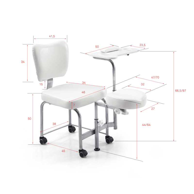 Pomocnik Ze Stolikiem I Hockerem TENDY -Pomocniki do pedicure- 