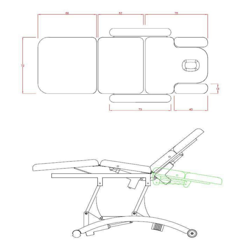 Stół Do Masażu SPHEN - Czarny -Łóżka SPA- 