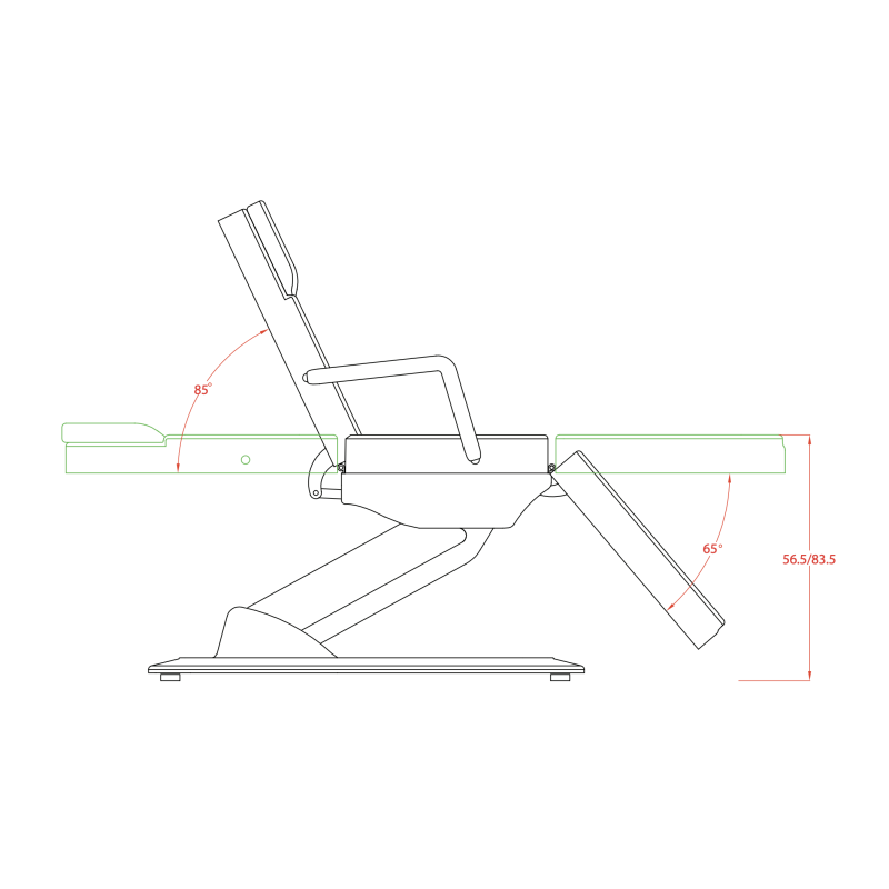 Fotel Kosmetyczny Elektryczny ASTER Biały -Fotele kosmetyczne elektryczne- 