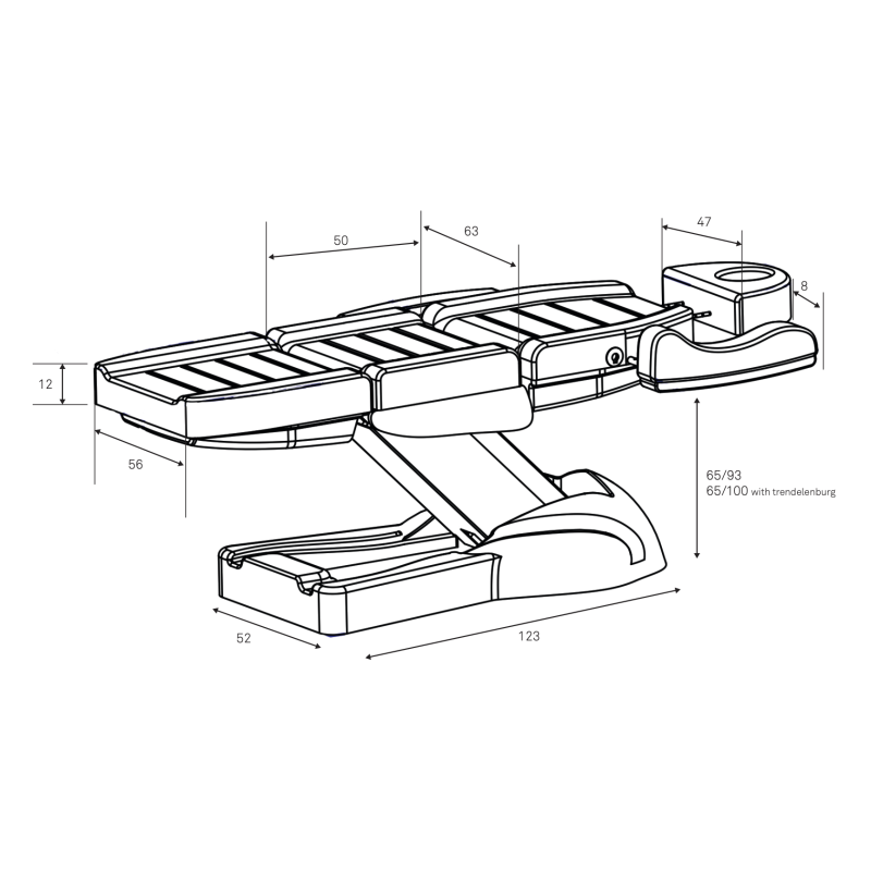 Fotel Kosmetyczny Elektryczny CLAVI - 3 silniki Biały -Fotele kosmetyczne elektryczne- 
