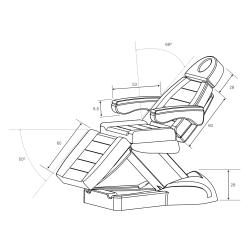 Fotel Kosmetyczny  Elektryczny CLAVI - 4 silniki Biały -Fotele kosmetyczne elektryczne- 